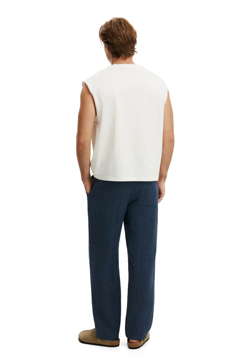 Men's Baggy Linen Pant, Alternate, color, Navy