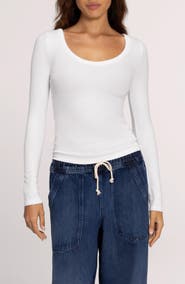 nuuds Slinky Scoop Neck Rib Top