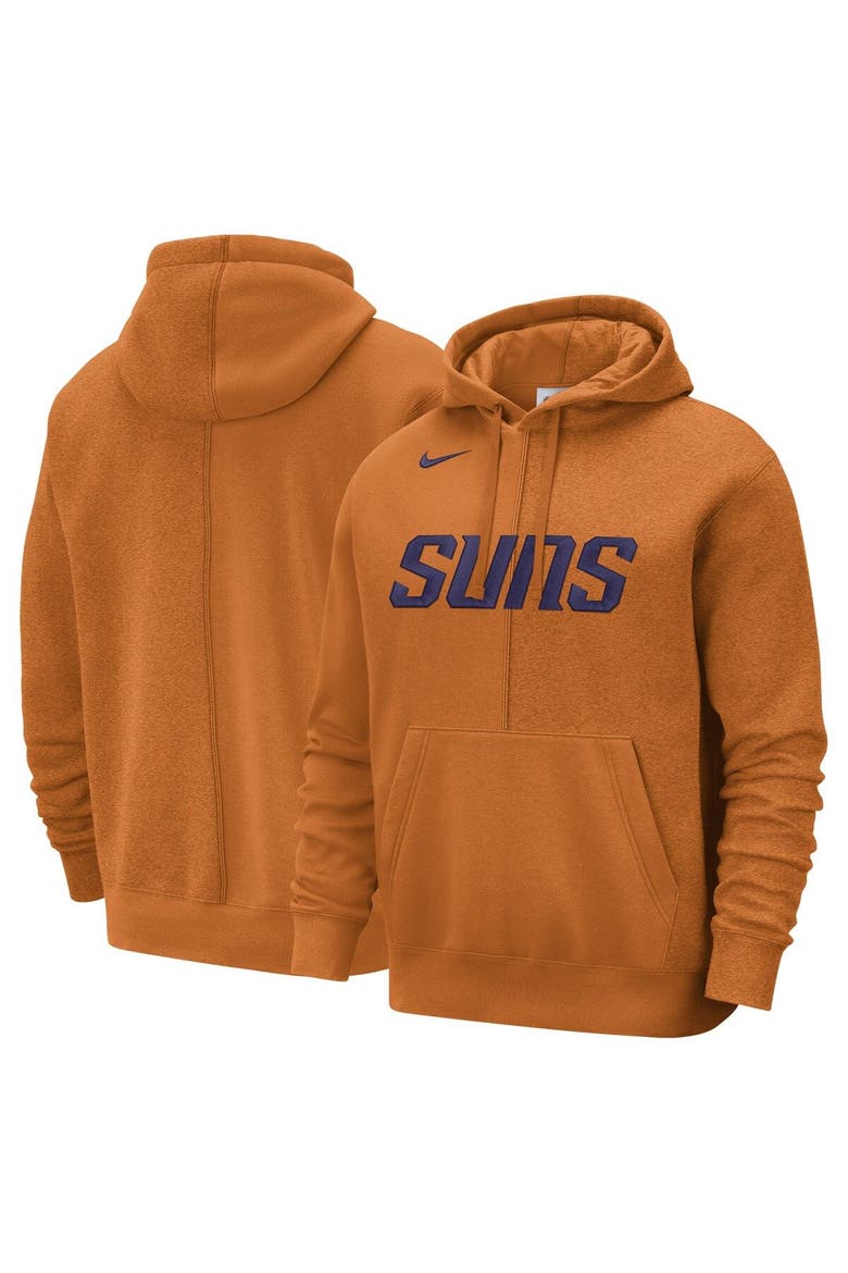 Men's Nike Orange Phoenix Suns Courtside Versus Stitch Split Pullover Hoodie, Main, color, Orange