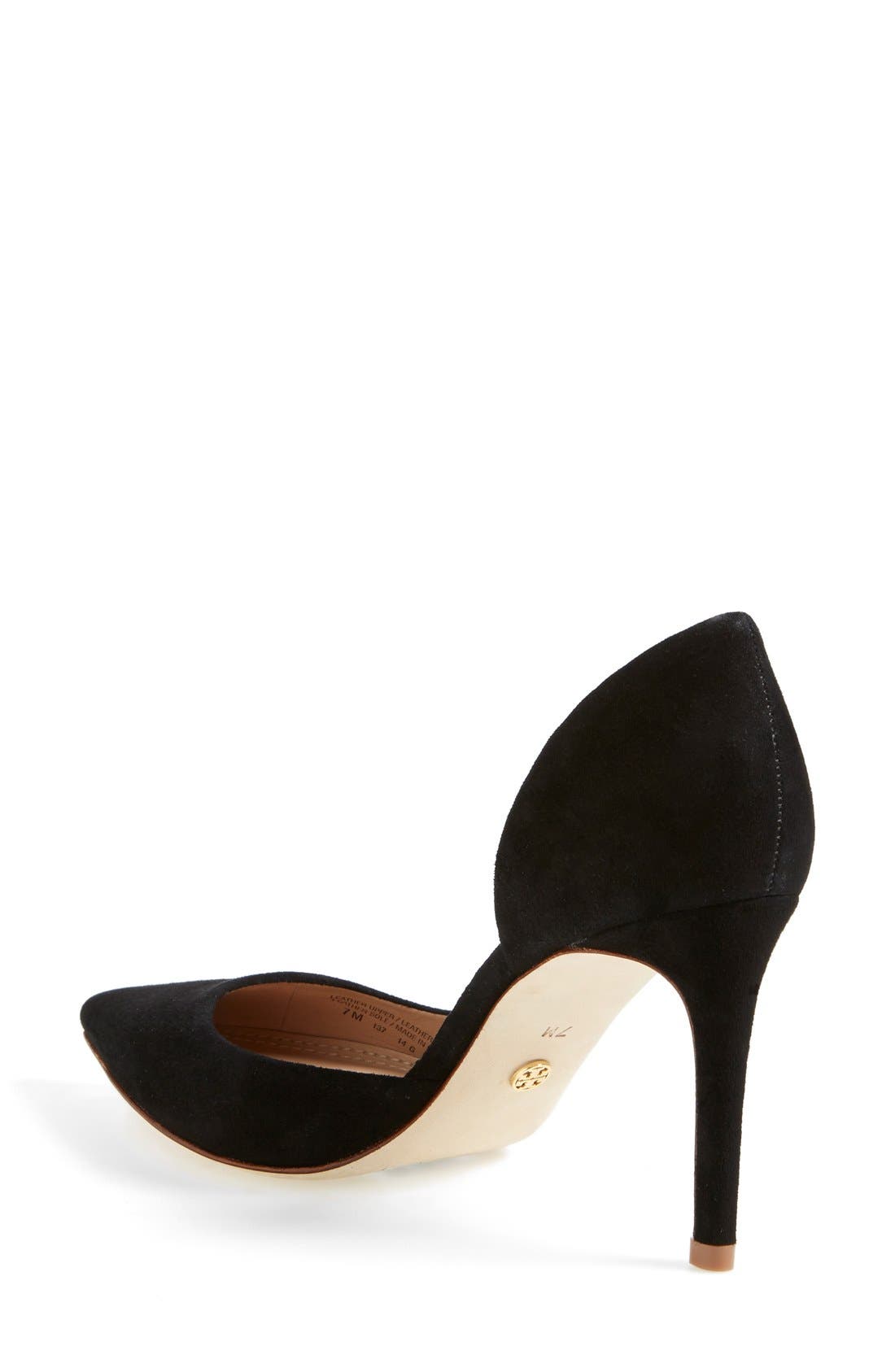 Suede d'Orsay Pump, Alternate, color, BLACK SUEDE