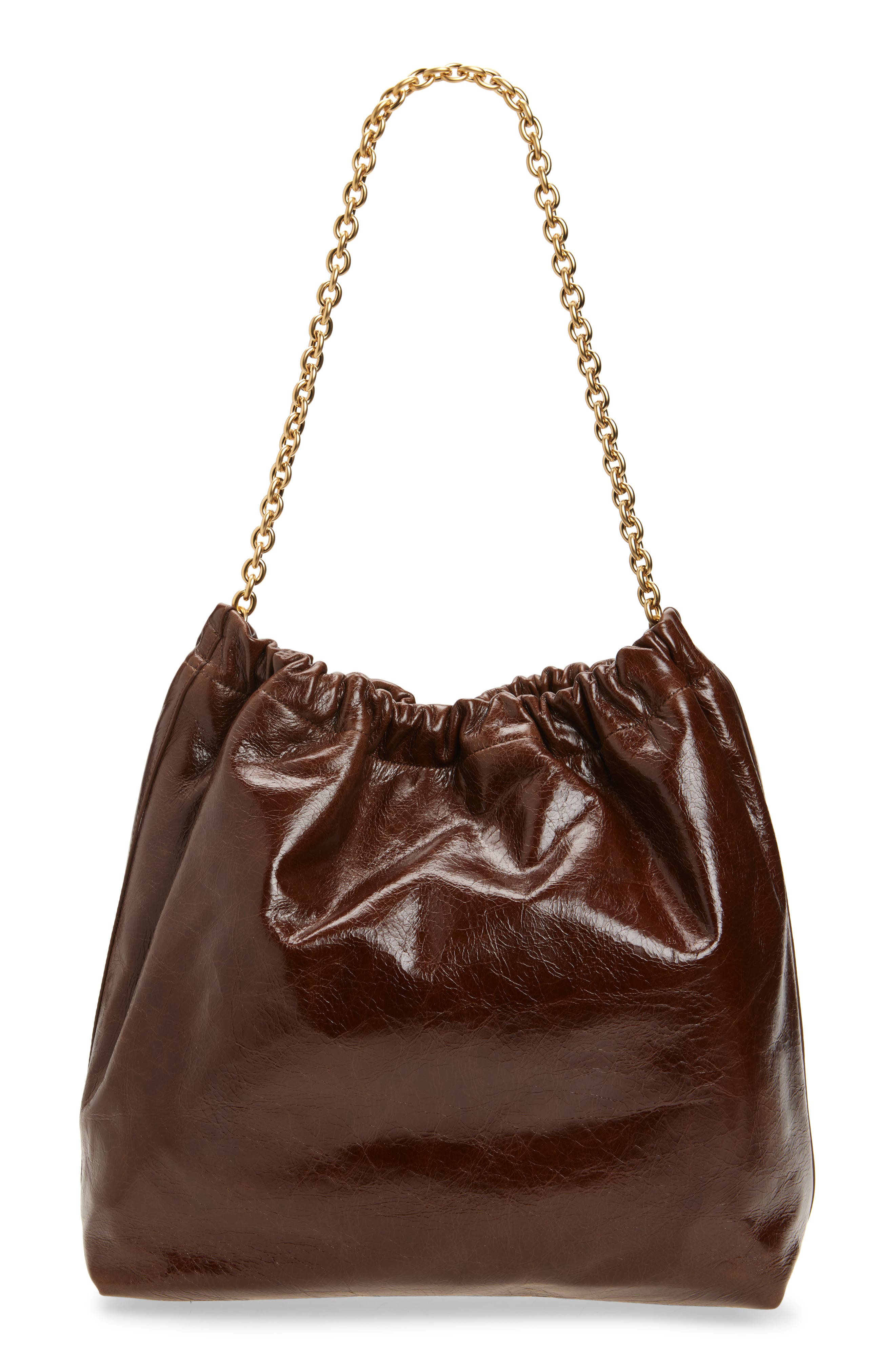 Reformation Dahlia Leather Tote, Alternate, color, Mocha Leather