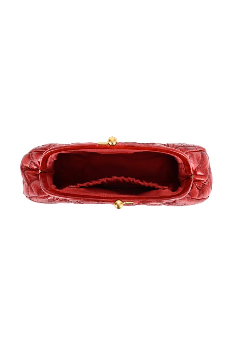 Petunia Quilted Leather Beauty Pouch, Alternate, color, Red