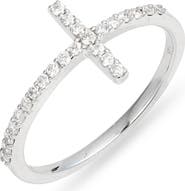 Meira T 14k White Gold Diamond Cross Ring