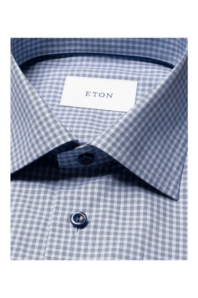 Contemporary Fit Check Twill Button-Up Shirt, Alternate, color, DARK BLUE