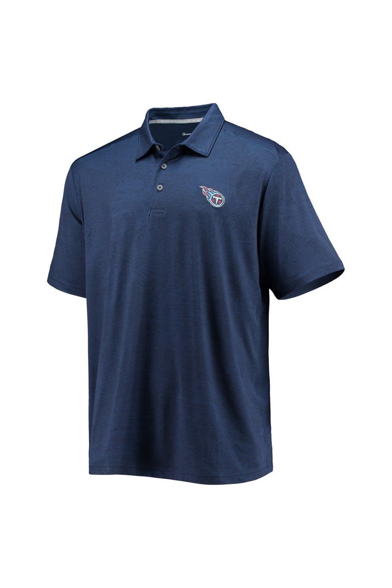 Men's Tommy Bahama Navy Tennessee Titans Palm Coast Delray Frond Allover IslandZone Polo, Alternate, color, Navy