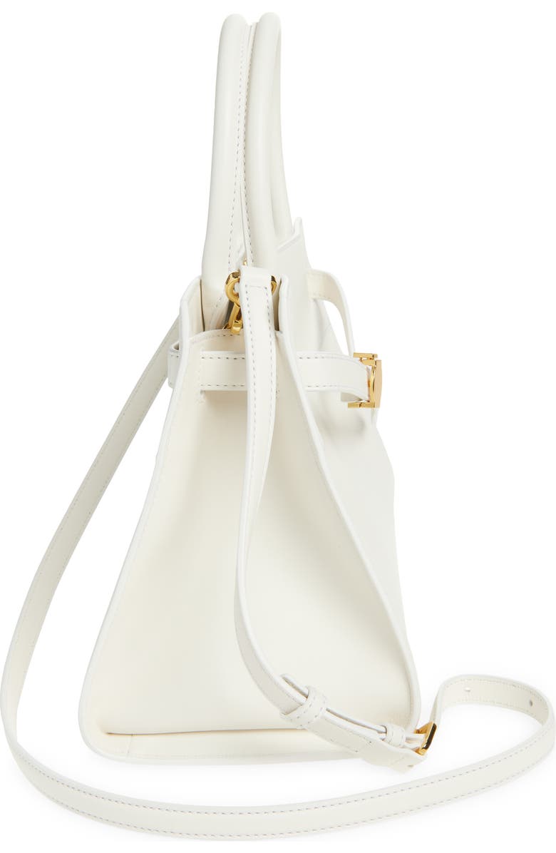 Veronica Beard Dash Leather Top Handle Bag, Alternate, color, Off White