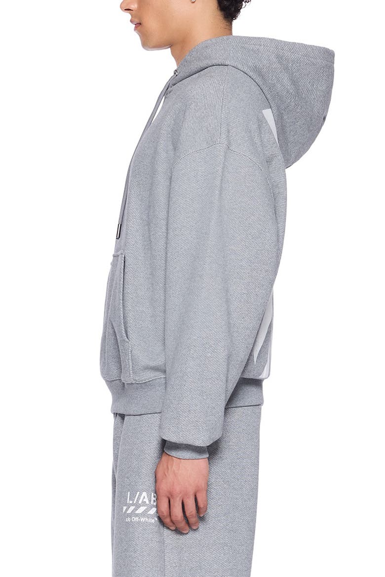 Diagonal Stripe Logo Cotton French Terry Graphic Hoodie, Alternate, color, HEATHER GREY