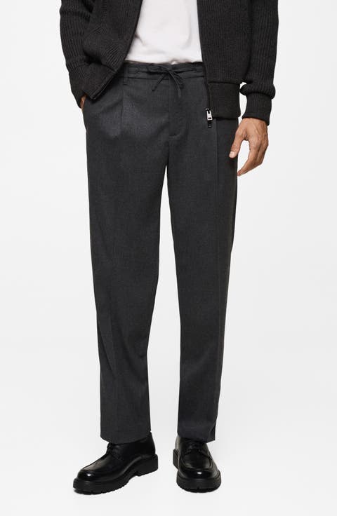 Pleated Regular Fit Flannel Pants