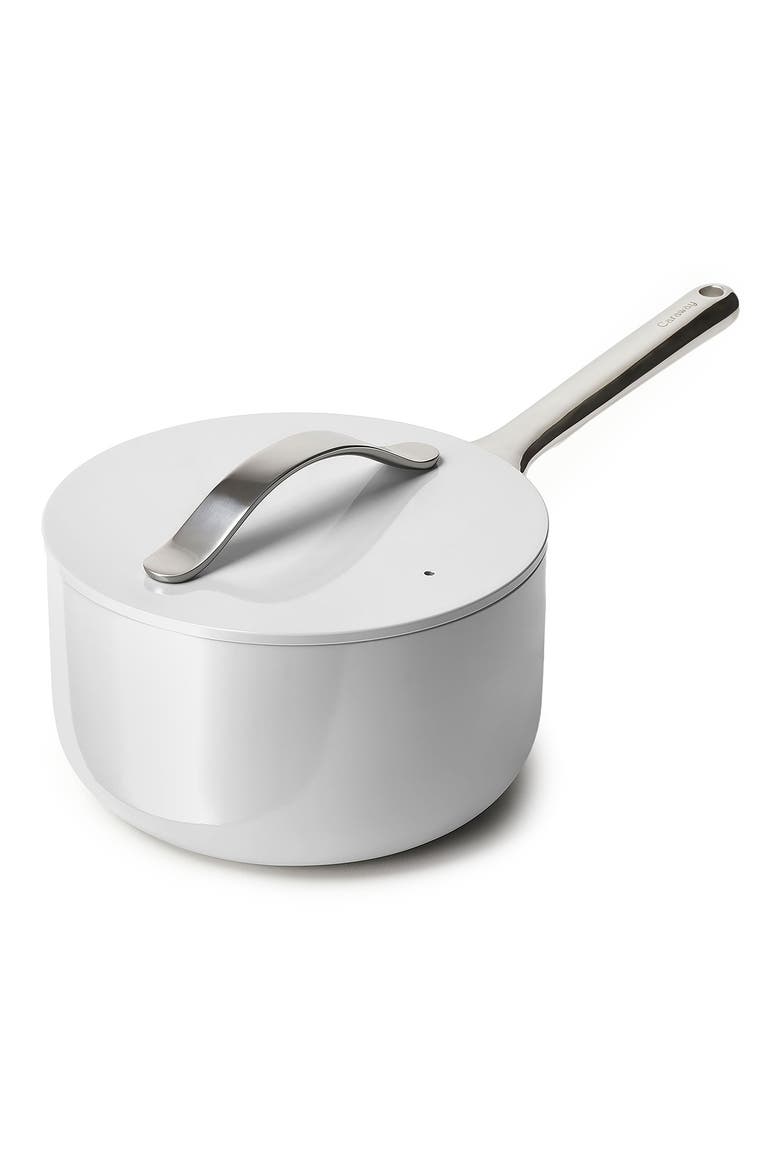 Nonstick Ceramic 3-Quart Sauce Pan with Lid, Main, color, GRAY