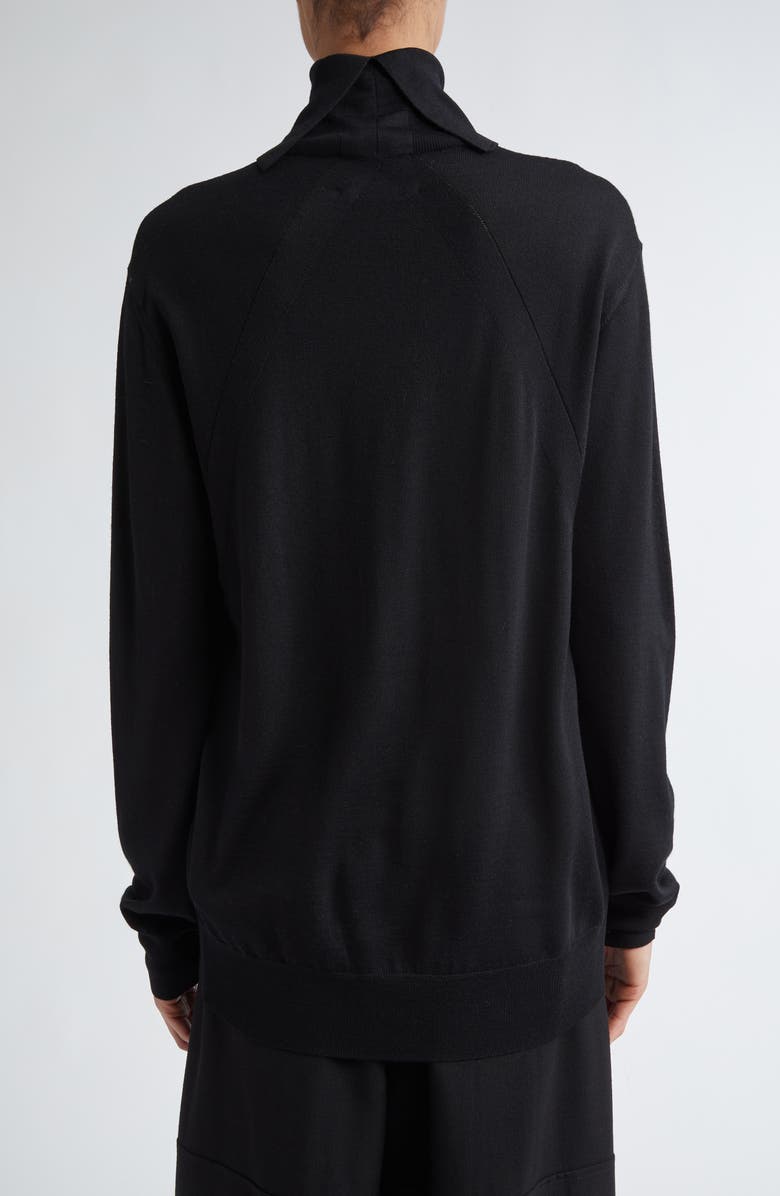Jil Sander Wool Turtleneck Sweater, Alternate, color, Black