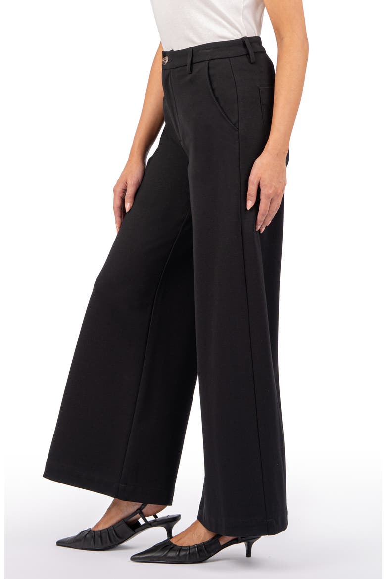 Meg High Waist Super Wide Leg Twill Pants, Alternate, color, BLACK