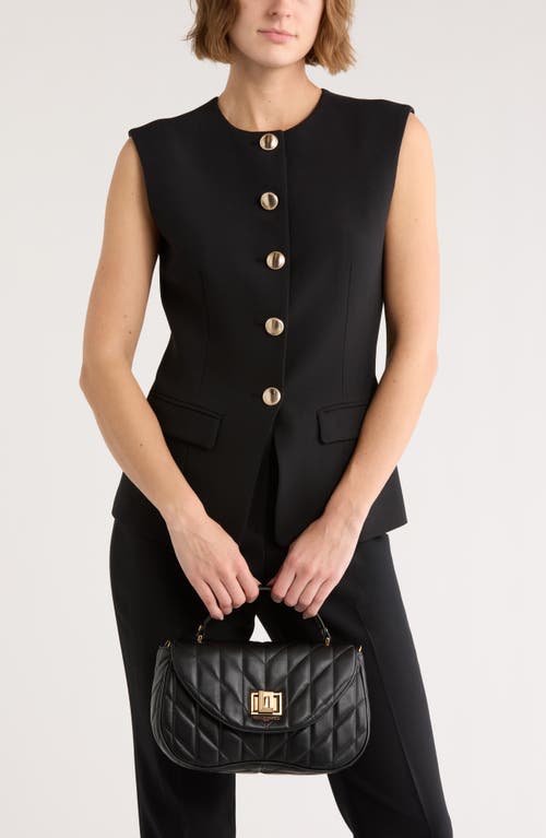 Karl Lagerfeld Paris Lafayette Quilted Leather Satchel In Black