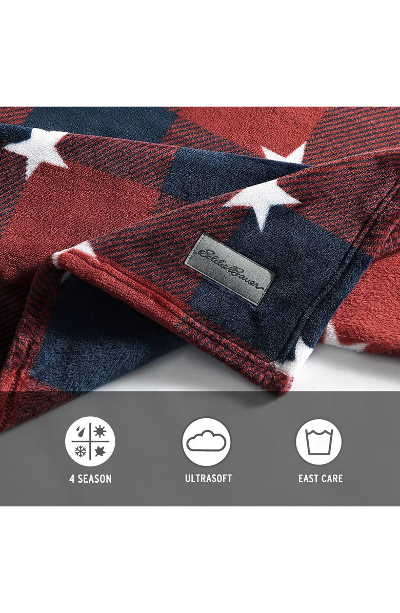 Eddie Bauer Americana Plaid Throw Blanket, Alternate, color, Medium Red