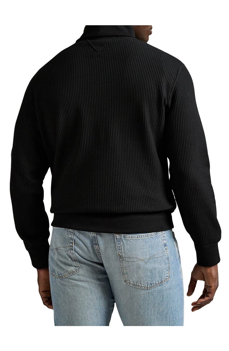 Polo Ralph Lauren Big & Tall Waffle-Knit Fleece Turtleneck, Alternate, color, Black