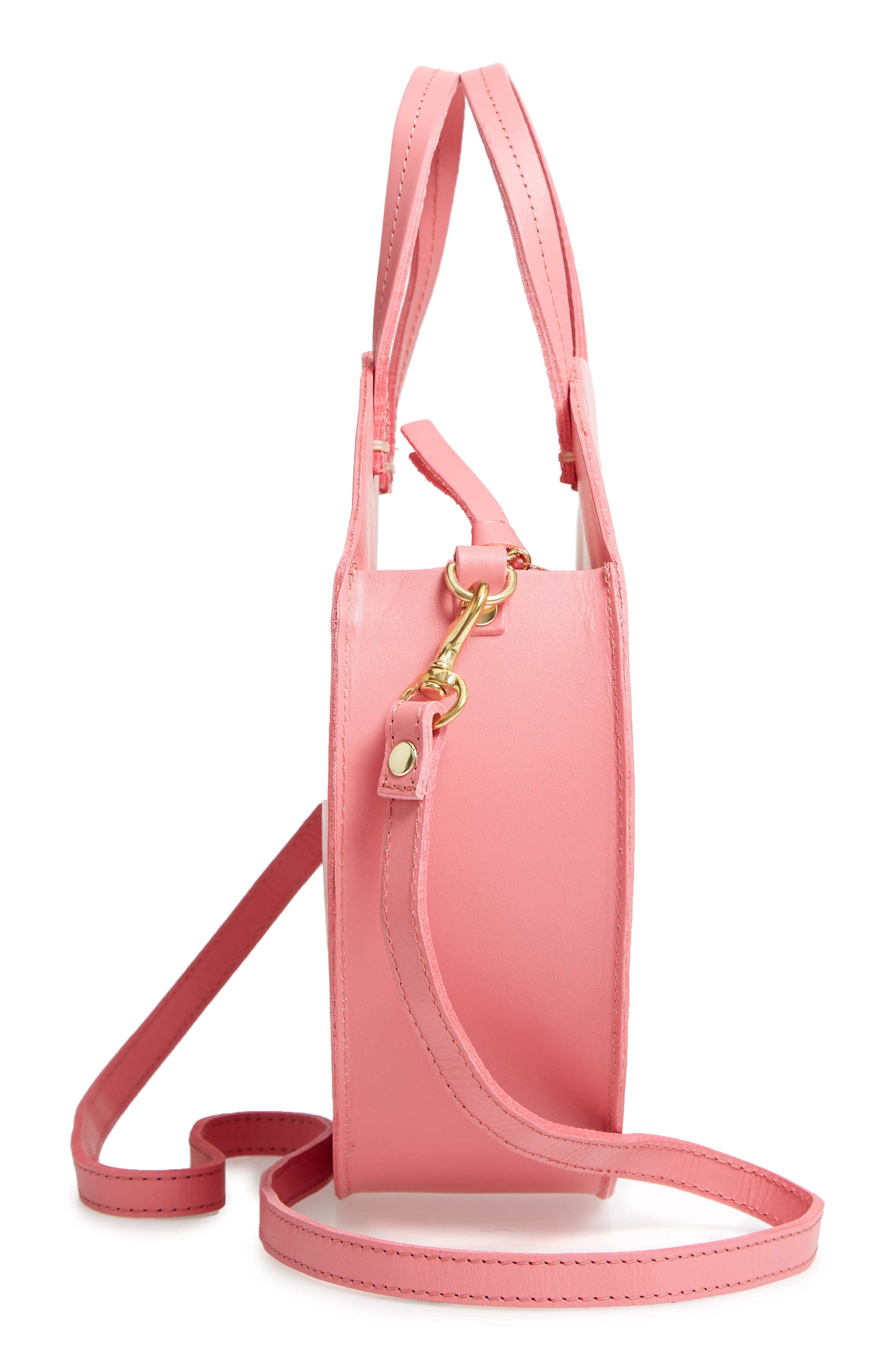 Clare V. Petit Alistair Leather Circular Crossbody Bag, Alternate, color, 