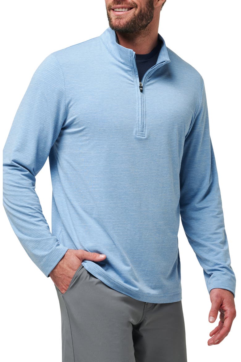 The Heater Quarter Zip Pullover, Alternate, color, HEATHER BLUE