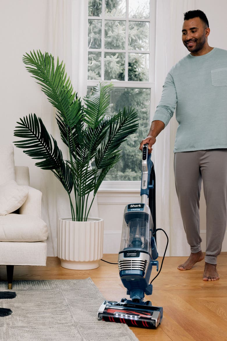 Stratos Upright Vacuum with DuoClean PowerFins, Alternate, color, Navy
