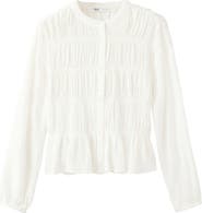 MANGO TEEN Ruched Button-Front Top
