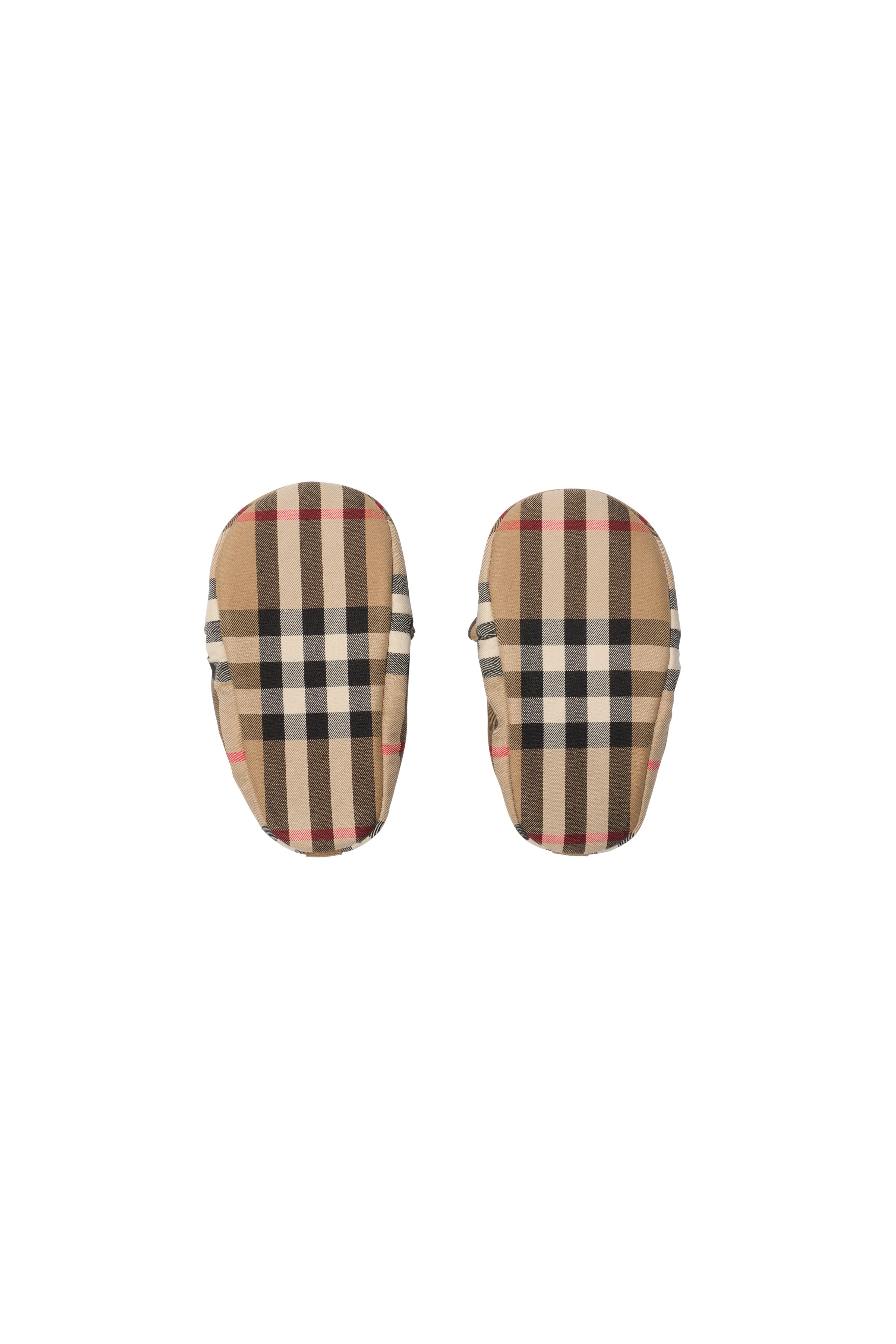 Burberry Thomas Bear Check Cotton Booties, Alternate, color, Sand Beige