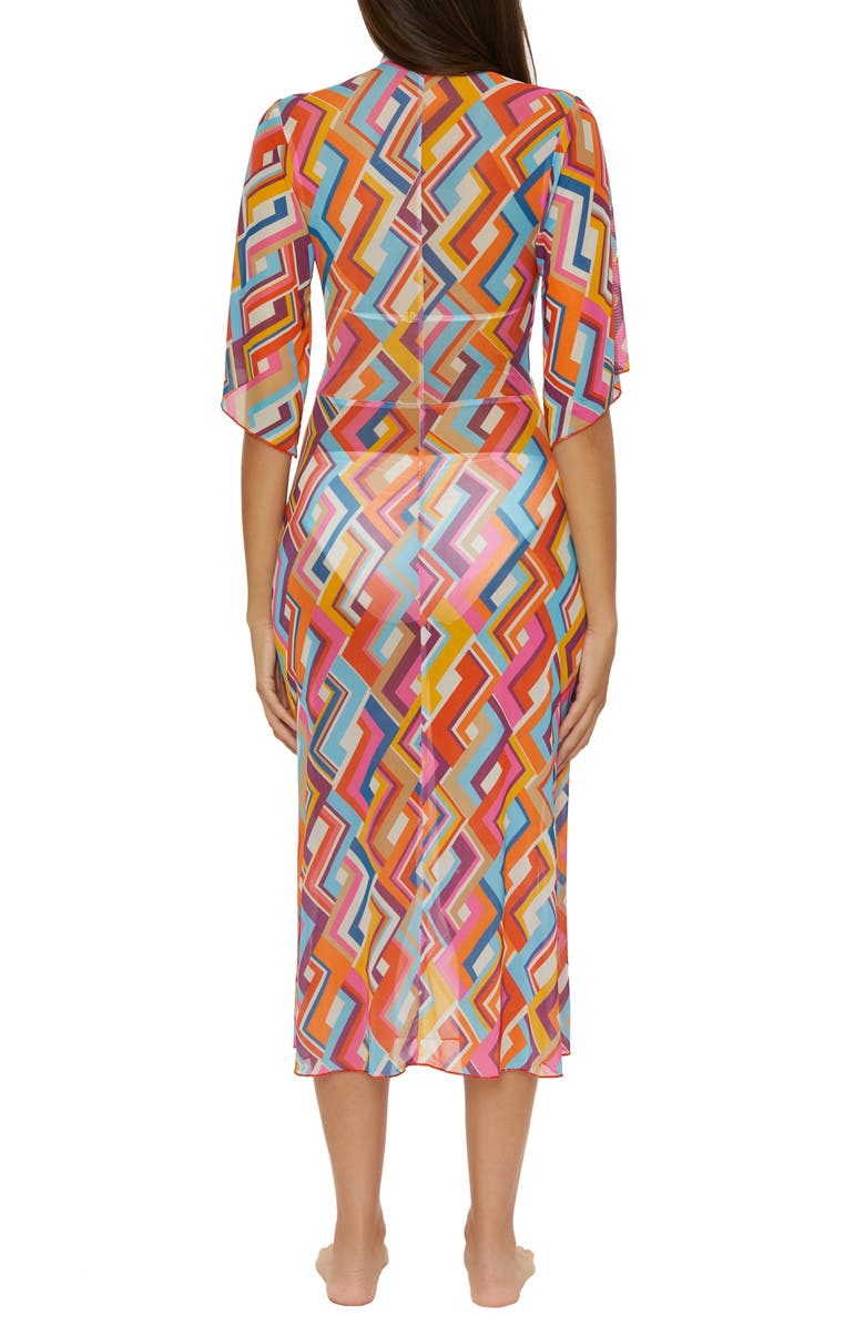Becca Las Palmas Semisheer Mesh Cover-Up Dress, Alternate, color,
