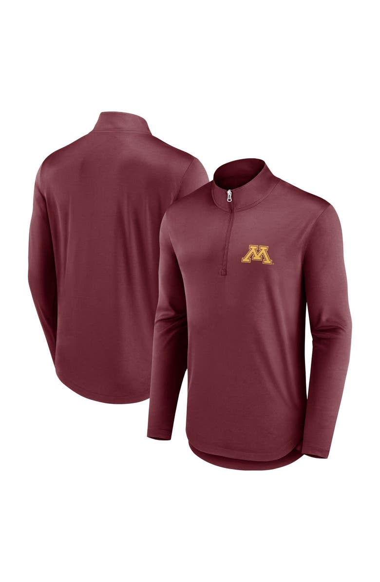 FANATICS Men's Fanatics Branded Maroon Minnesota Golden Gophers Quarterback Mock Neck Quarter-Zip Top, Main, color,