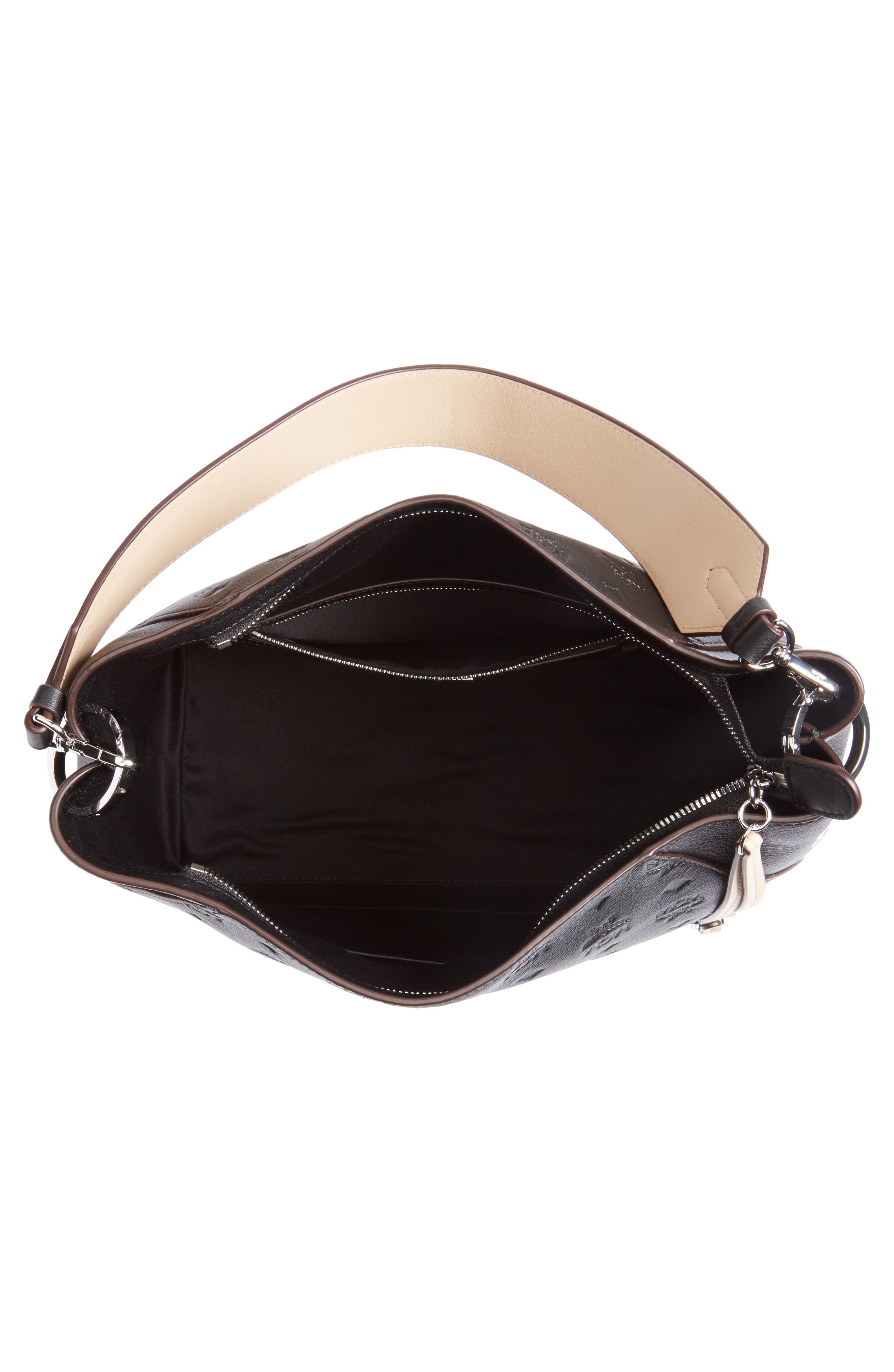 MCM Klara Monogram Leather Hobo, Alternate, color, 