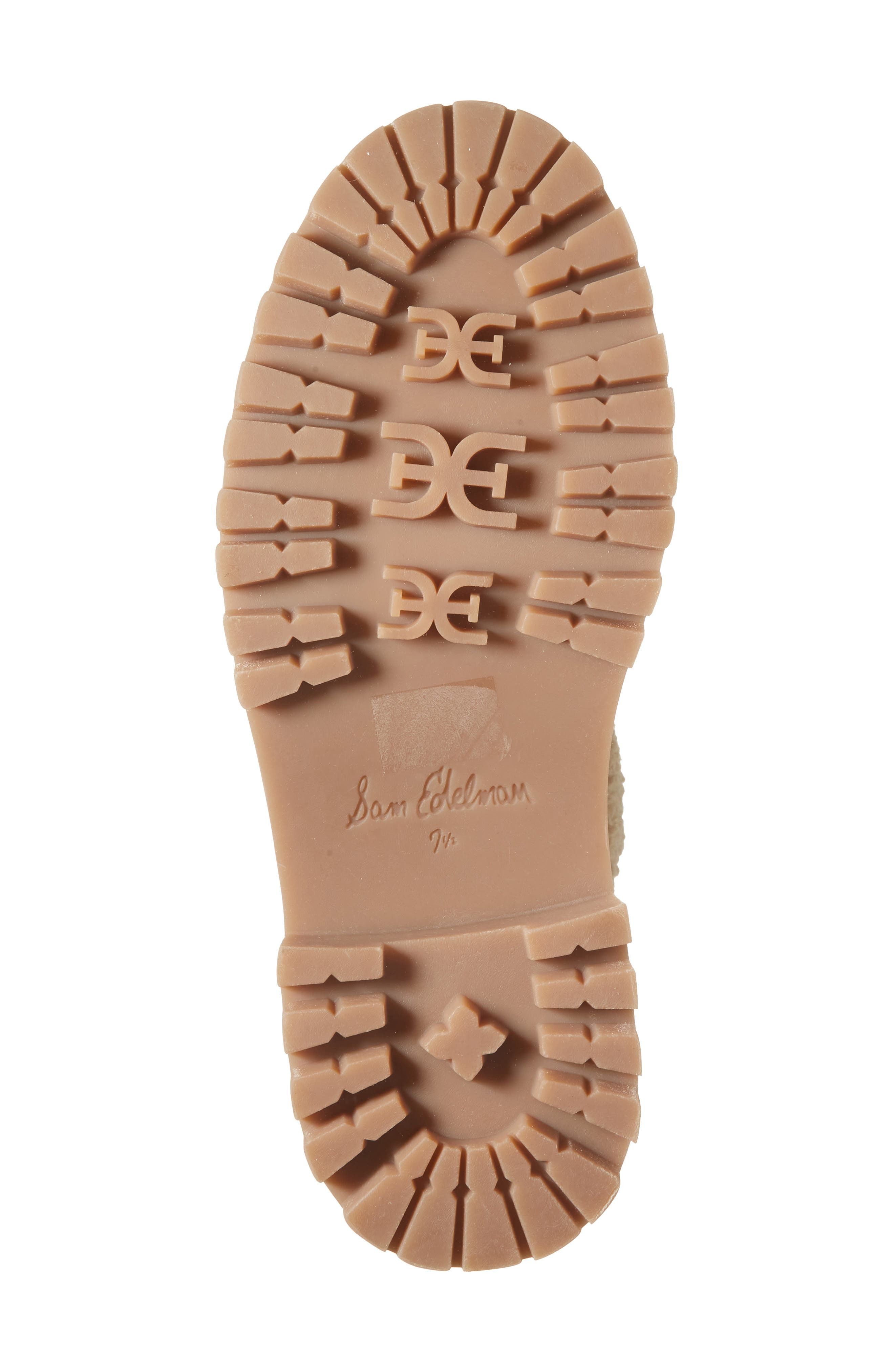 Sam Edelman Elara Faux Shearling Lined Lug Sole Boot, Alternate, color, Light Almond