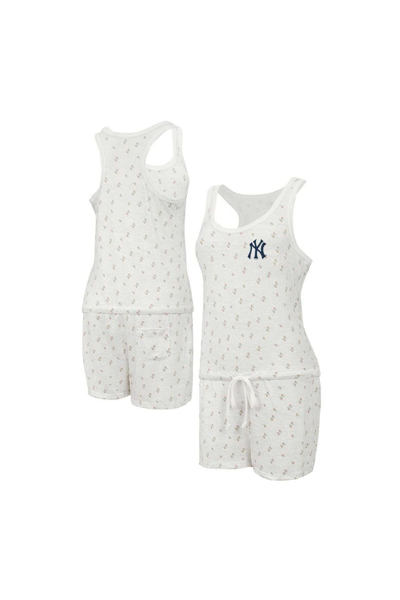 Women's Concepts Sport Cream New York Yankees Gardner Hacci Knit Romper, Alternate, color, Cream