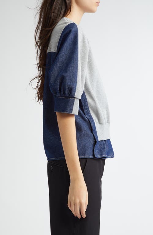 3.1 Phillip Lim French Terry Shirt In Medium Heather Grey-indigo