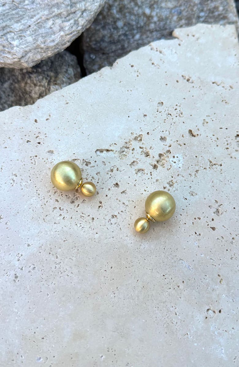 Adornia Matte Finish Ball Front/Back Earrings, Alternate, color, 