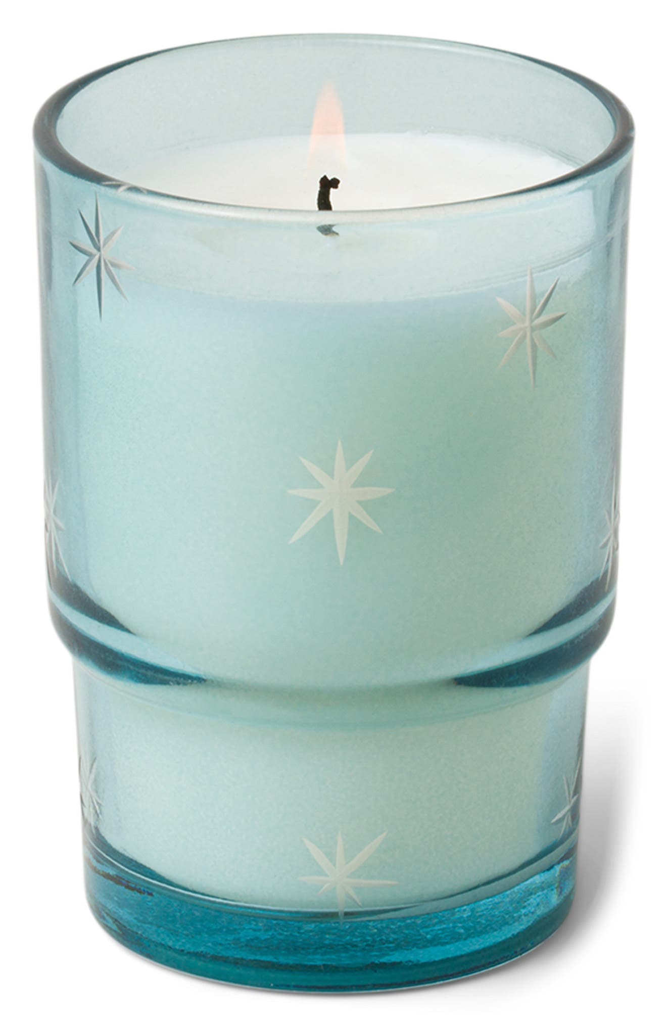 Noel White Woods & Mint Etched Glass Candle