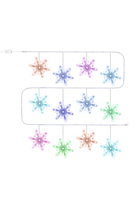 17ft Christmas RGB Snowflake String Lights with 12 Drops