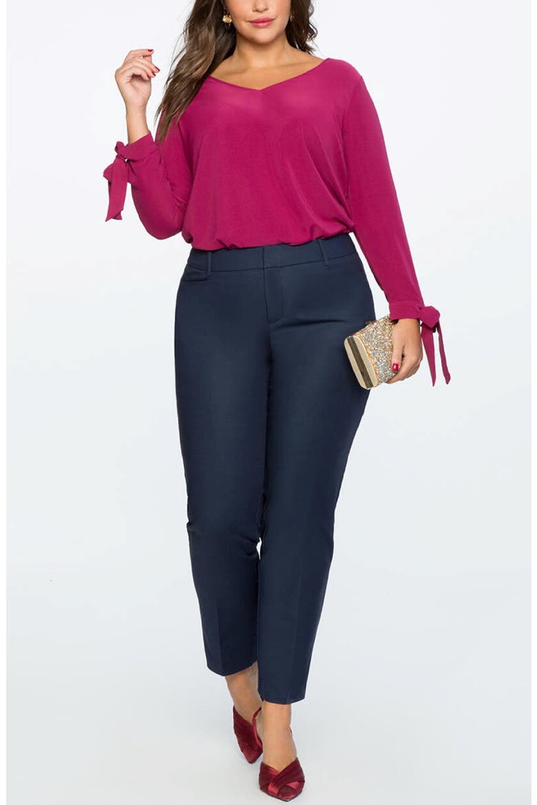 Kady Fit Double Weave Pant, Alternate, color, CLASSIC NAVY
