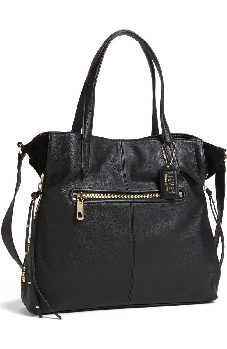 STEVEN by Steve Madden 'Prague' Leather Tote, Main, color,
