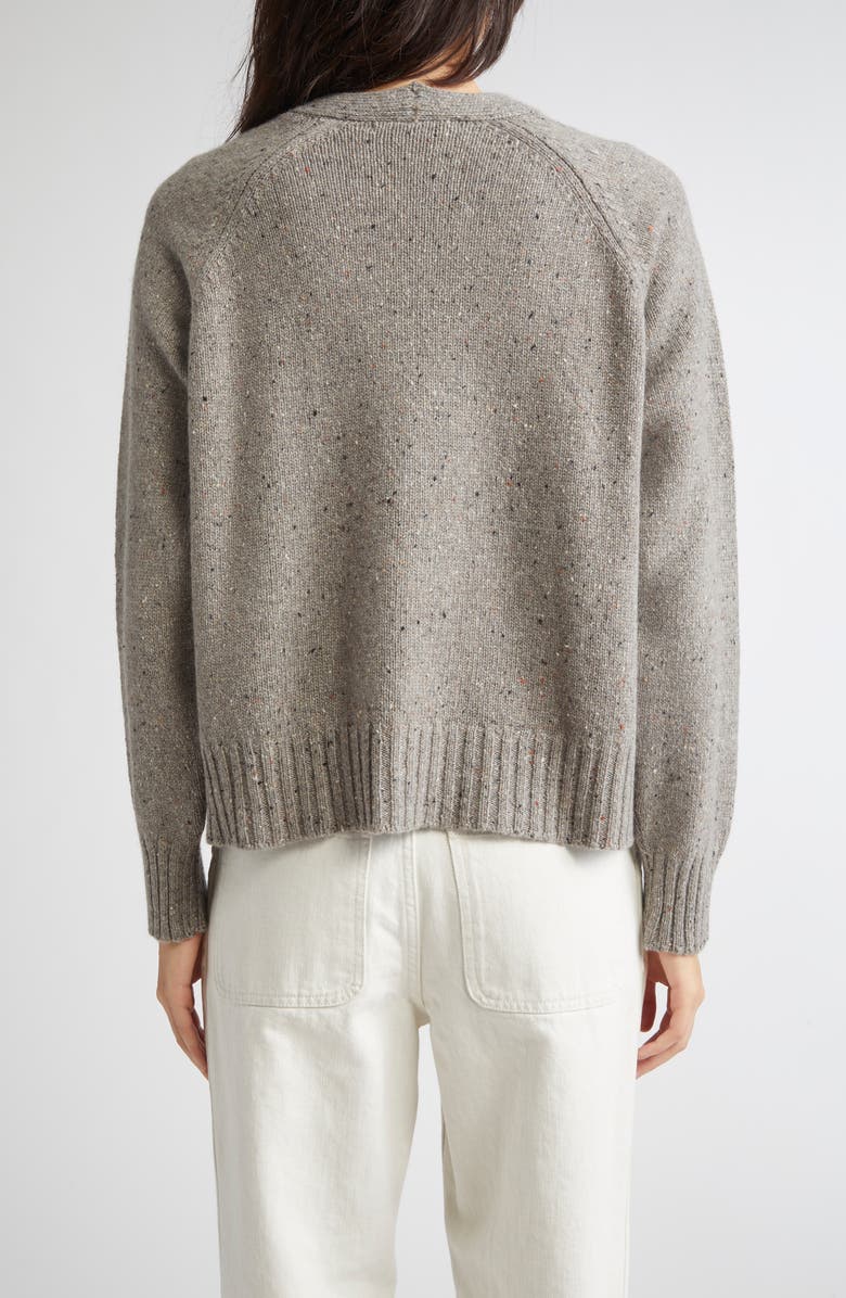 Johnstons of Elgin Donegal Relaxed Cashmere V-Neck Cardigan, Alternate, color, Ash