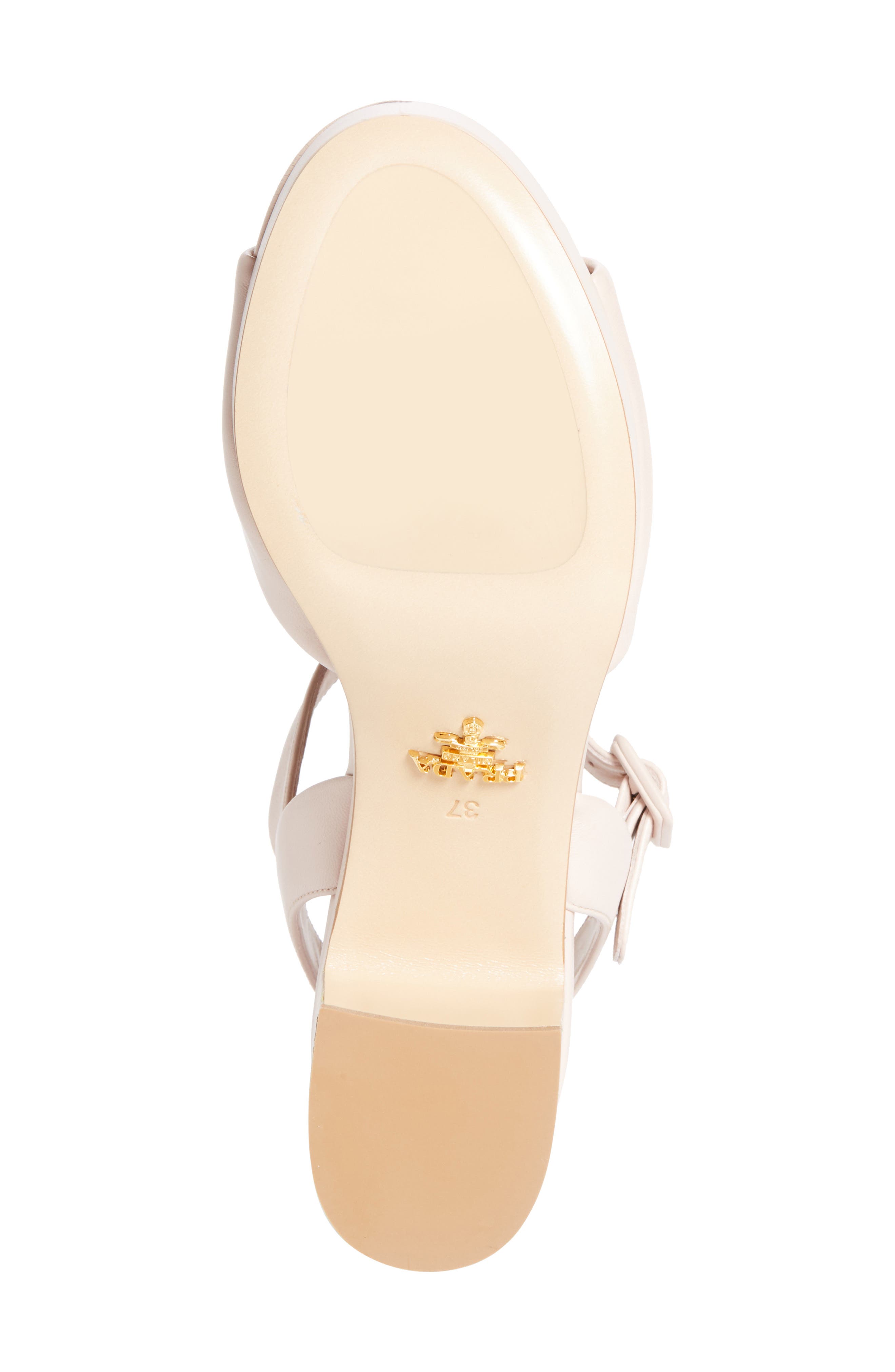Prada Logo Platform Sandal, Alternate, color, Cipria
