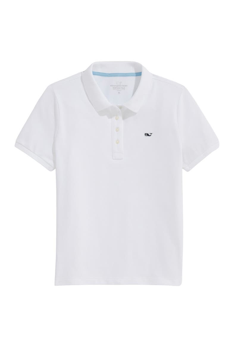 Kids' Heritage Cotton Piqué Polo, Main, color, WHITE CAP