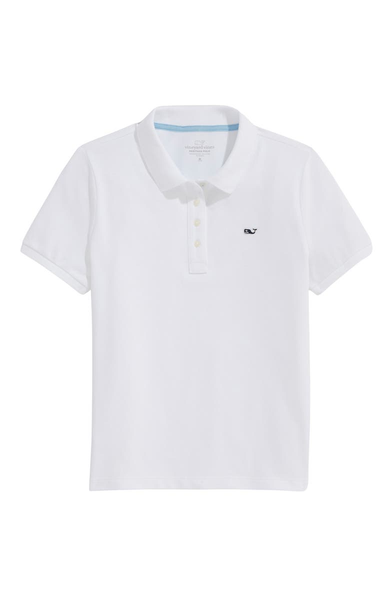 vineyard vines Kids' Stretch Cotton Piqué Polo, Main, color, White Cap