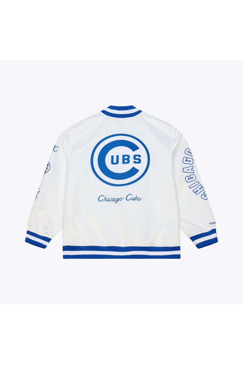 Men's Mitchell & Ness White Chicago Cubs Cooperstown Collection Arctic Lightweight Satin Full-Snap Jacket, Alternate, color, White