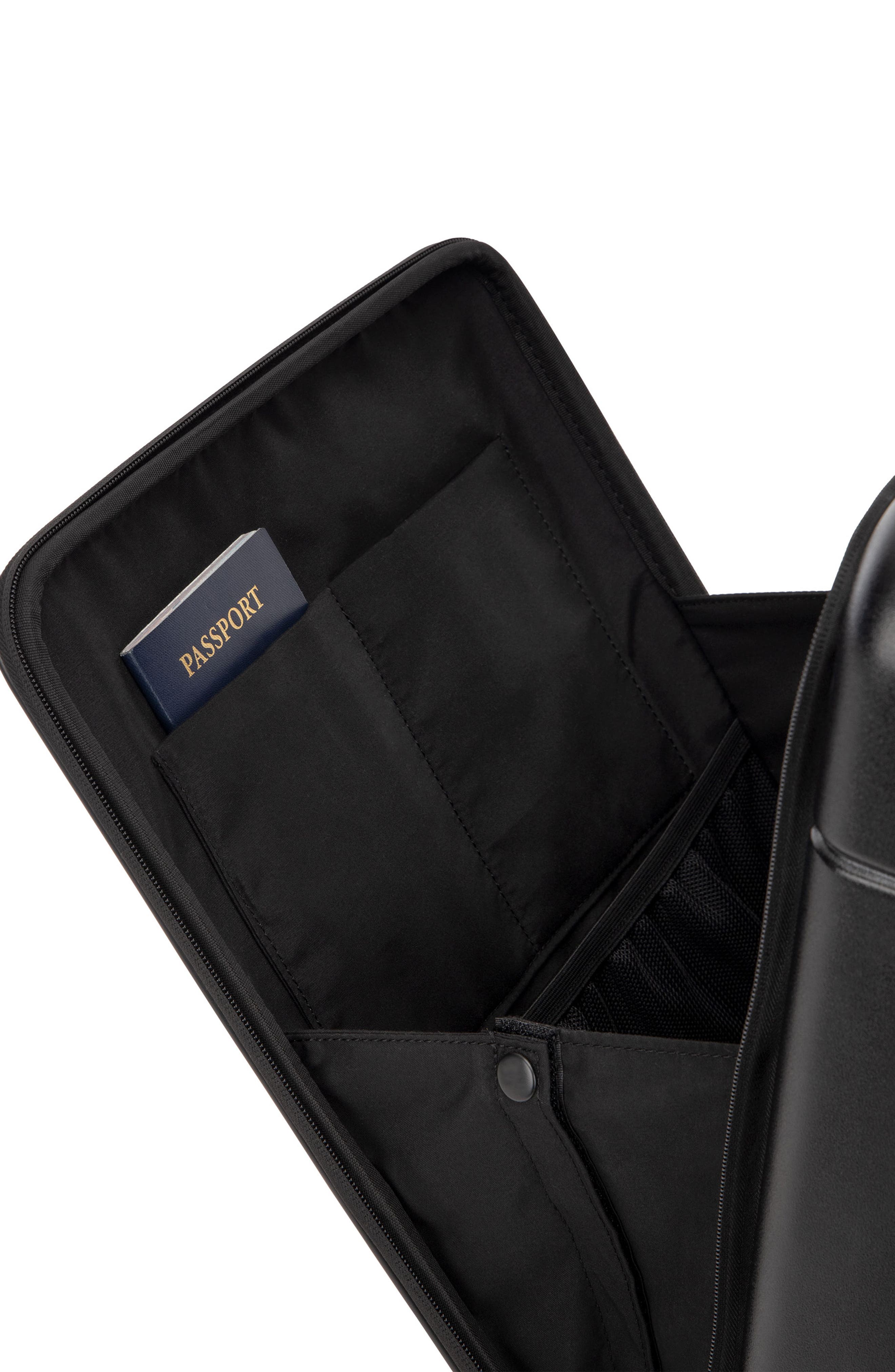 CALPAK Hue 22-Inch Front Pocket Carry-On Suitcase, Alternate, color, Black