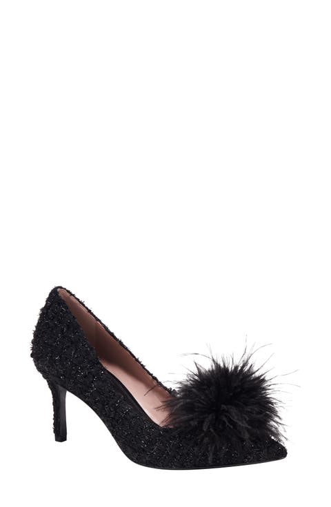 marabou pointed toe pump
