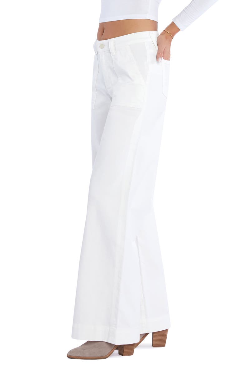 Elodie Wide Leg Carpenter Jeans, Alternate, color, CREME