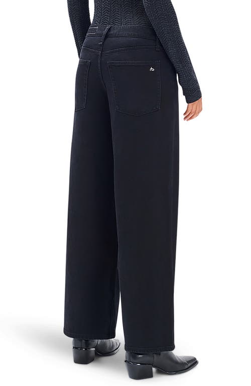 Rag & Bone Aiden High Rise Wide Leg Jeans In Black In Black