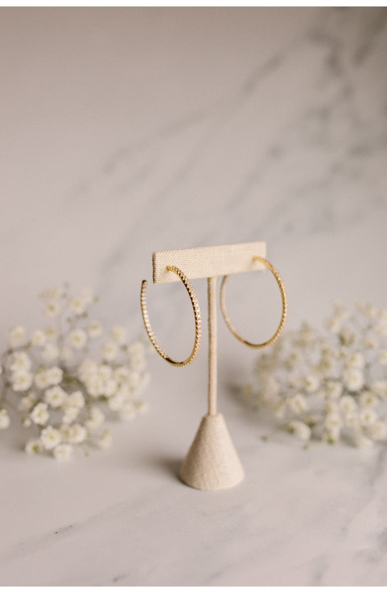 Untamed Petals Everyday Glam Hoops, Alternate, color, Gold