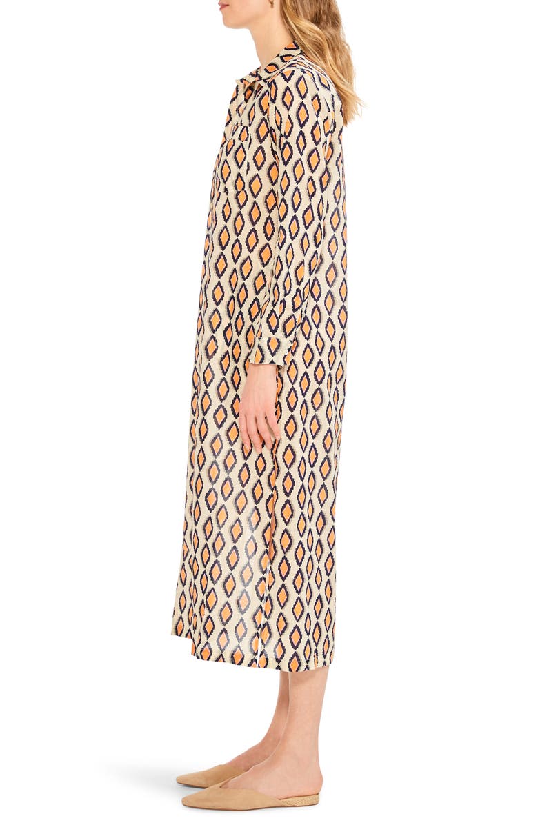 NIC+ZOE Falling Diamonds Long Sleeve Midi Shirtdress, Alternate, color,