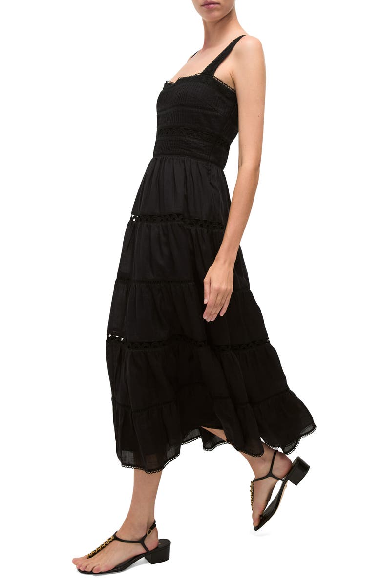 Veronica Beard Lucien Picot Trim Lace Inset Dress, Alternate, color, 