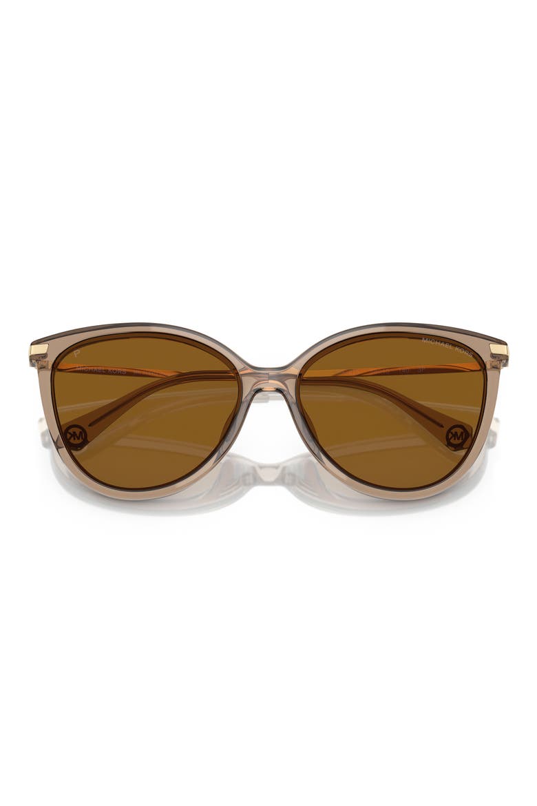 Dupont 58mm Polarized Cat Eye Sunglasses, Alternate, color, BROWN TRANSPARENT/ BROWN POLAR
