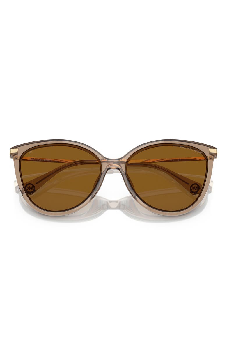 Michael Kors Dupont 58mm Polarized Cat Eye Sunglasses, Alternate, color, Brown Transparent/ Brown Polar