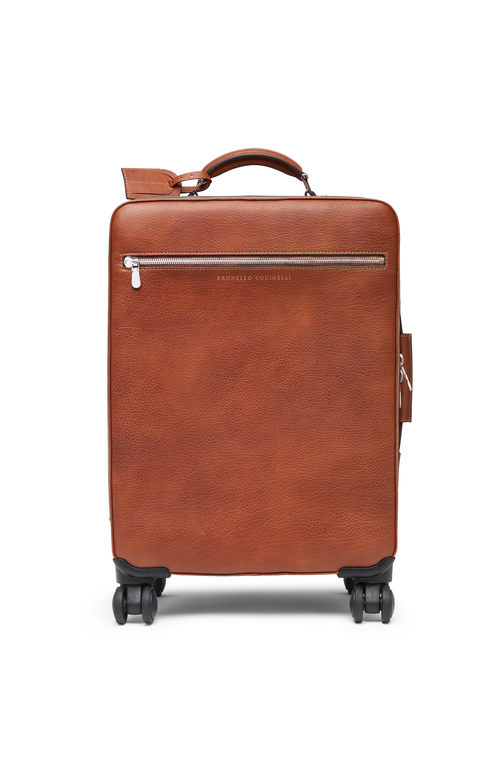 Brunello Cucinelli Grained Calfskin Trolley Bag In Copper