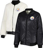 G-III 4HER BY CARL BANKS Women's G-III 4Her by Carl Banks Oatmeal/Black Pittsburgh Steelers Switchback Reversible Full-Zip Jacket